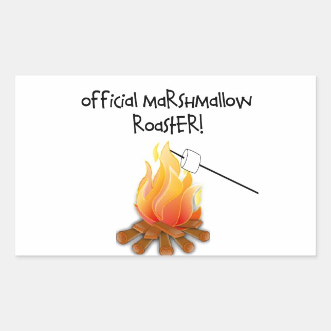 Sticker Rectangulaire Marshmallow Roaster officiel (Devant)