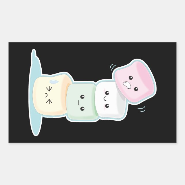 Sticker Rectangulaire Marshmallows empilés (Devant)