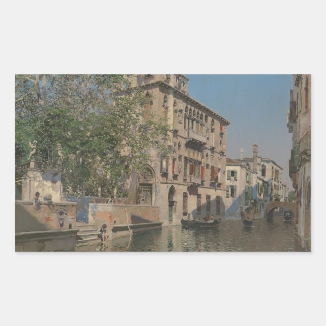 Sticker Rectangulaire Martin Rico y Ortega - Un canal à Venise (Devant)