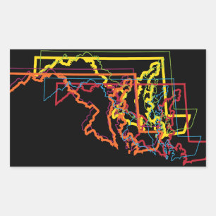 Sticker Rectangulaire maryland pride flou