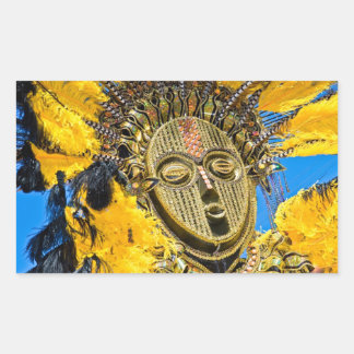 Sticker Rectangulaire masque de plumes