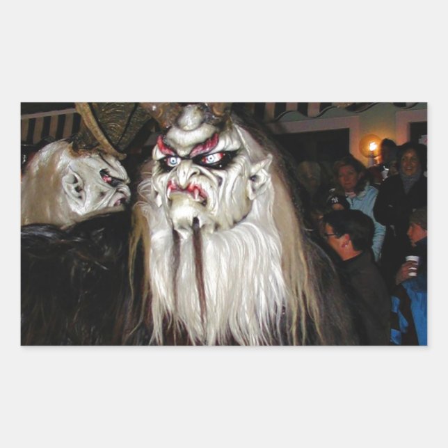 Sticker Rectangulaire Masque diabolique japonais à la corne (Devant)