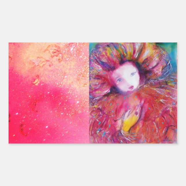 STICKER RECTANGULAIRE MASQUE EN ROUGE (Devant)