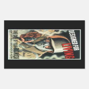 Sticker Rectangulaire Masque gaz