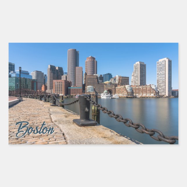 Sticker Rectangulaire Massachusetts de Boston (Devant)