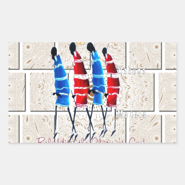 Sticker Rectangulaire Massai Morans art chrétien Imprimer (Devant)