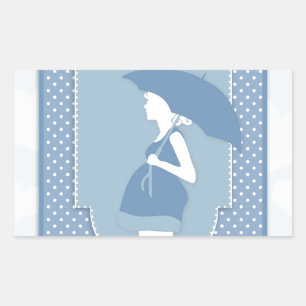 Sticker Rectangulaire maternité bleue
