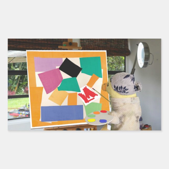 Sticker Rectangulaire Matisse L'escargot à l'huile par Danny Duck (Devant)