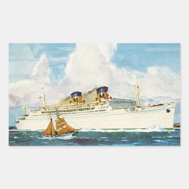 Sticker Rectangulaire Matson Liner à Hawaii (Devant)