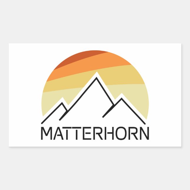 Sticker Rectangulaire Matterhorn Suisse Italie Retro (Devant)