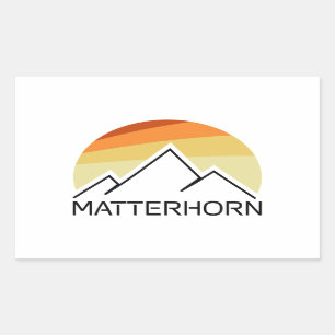 Sticker Rectangulaire Matterhorn Suisse Italie Retro