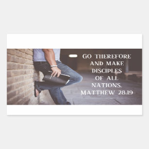 Sticker Rectangulaire Matthew 28:19 Go and make disciples of toutes nati