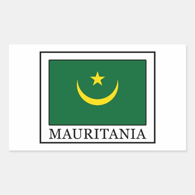 Sticker Rectangulaire Mauritanie (Devant)