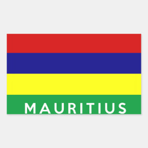 Sticker Rectangulaire mauritius nom du symbole du drapeau du pays