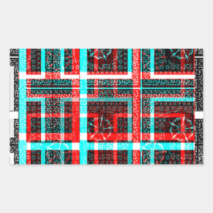 Sticker Rectangulaire Maze Carré coloré à damiers modèle géométrique