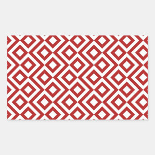 Sticker Rectangulaire Méandre de rouge et de blanc