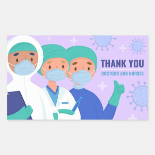 Sticker Rectangulaire Médecins de Merci et infirmières