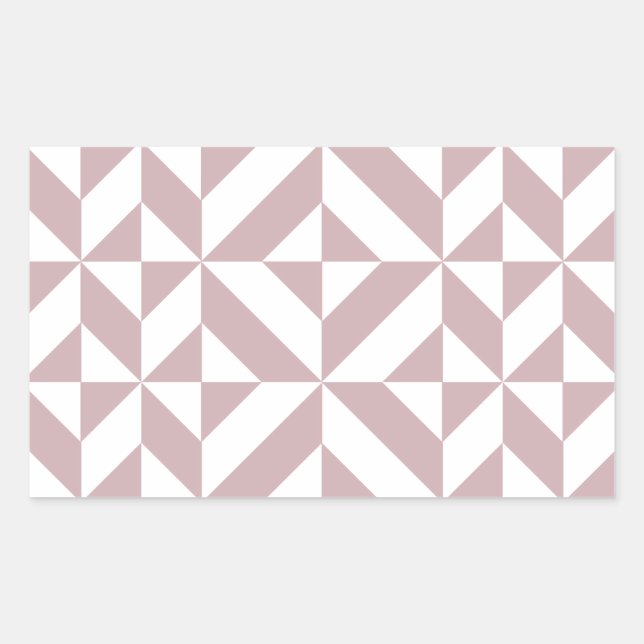 Sticker Rectangulaire Medium Mauve Geometric Deco Cube Pattern (Devant)