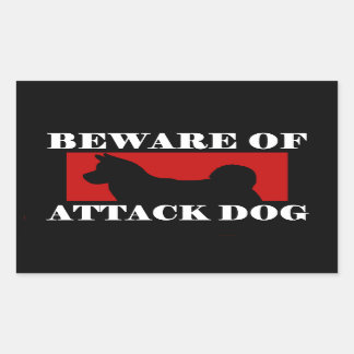 Sticker Rectangulaire Méfiez-vous du chien d'attaque - Akita