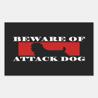 Sticker Rectangulaire Méfiez-vous du chien d'attaque - Australian Terrie