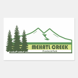 Sticker Rectangulaire Mehatl Creek Provincial Park Bandes Vertes