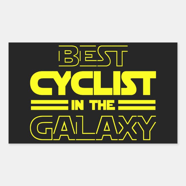 Sticker Rectangulaire Meilleur Cycliste De La Galaxie (Devant)