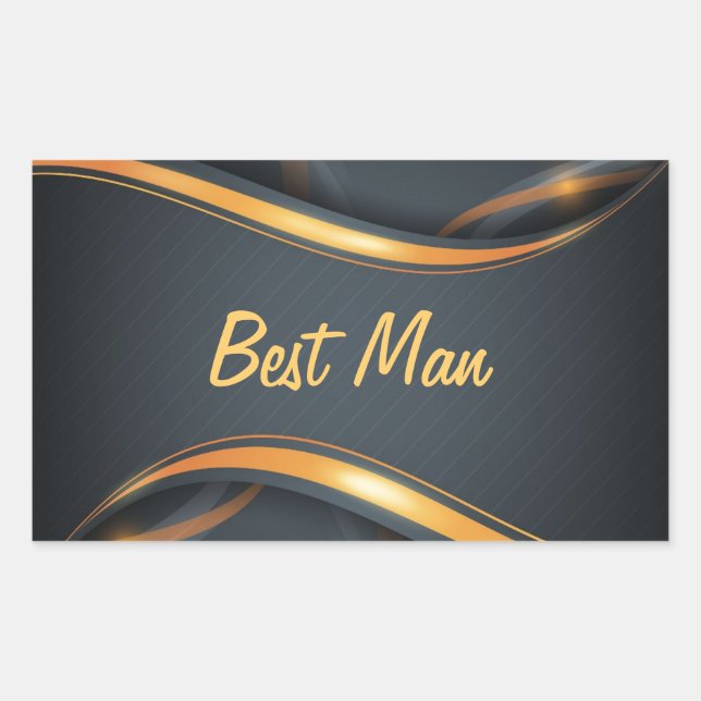 Sticker Rectangulaire Meilleur homme (b/g) (Devant)