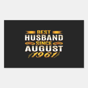 Sticker Rectangulaire Meilleur Mari Amusant 59e anniversaire Parents