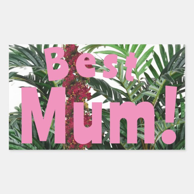 Sticker Rectangulaire Meilleure maman ! (Devant)