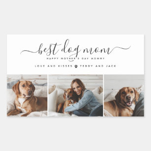 Sticker Rectangulaire Meilleure maman de chien : photo de chien personna