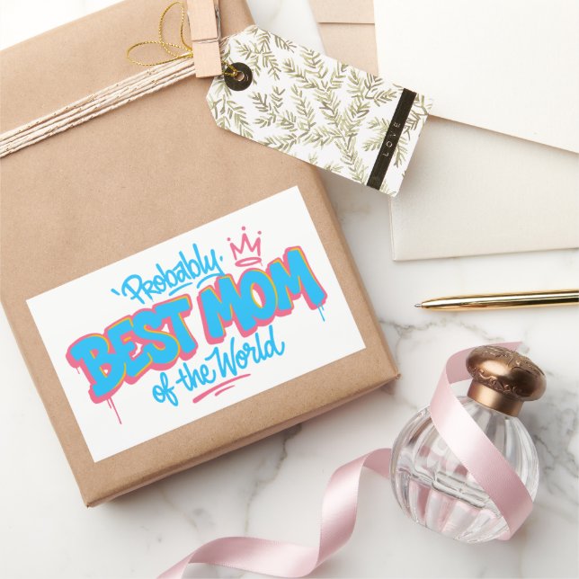 Sticker Rectangulaire Meilleure Maman du Monde (Cadeaux)