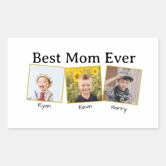 Sticker Rectangulaire Meilleure Maman Ever (Devant)