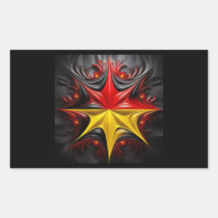 Sticker Rectangulaire Mélange de Mandelbrot Fractal avec le drapeau alle