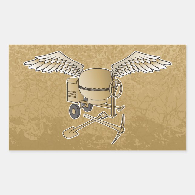 Sticker Rectangulaire Mélangeur en béton beige (Devant)