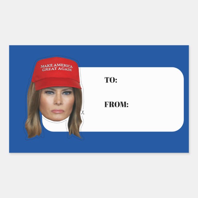 Sticker Rectangulaire Melania Trump MAGA Noël (Devant)
