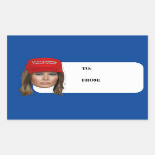 Sticker Rectangulaire Melania Trump MAGA Noël