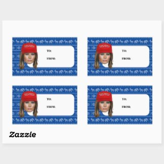 Sticker Rectangulaire Melania Trump MAGA Noël
