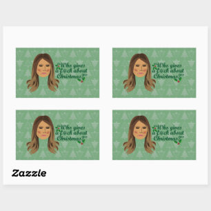 Sticker Rectangulaire Melania Trump qui fout Noël