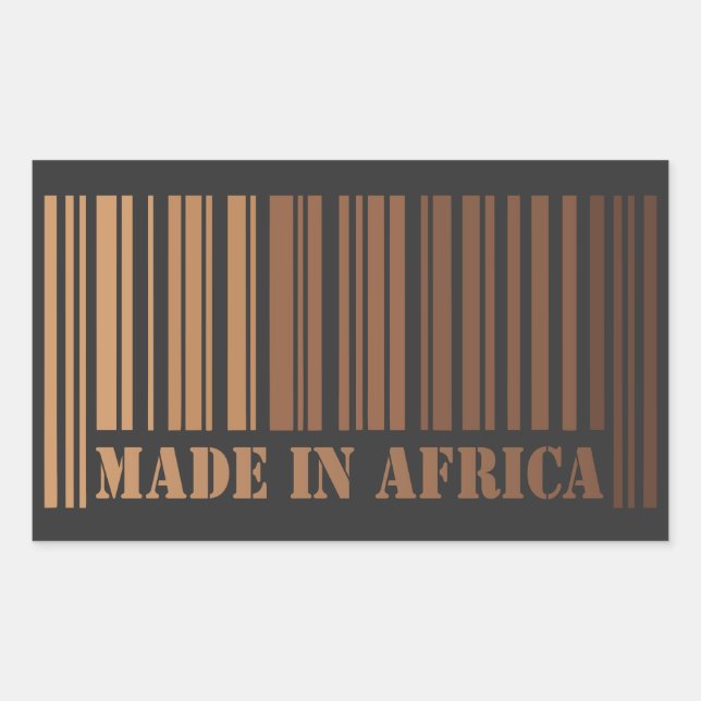 Sticker Rectangulaire Melanin Barcode Design Fièrement fait en Afrique (Devant)