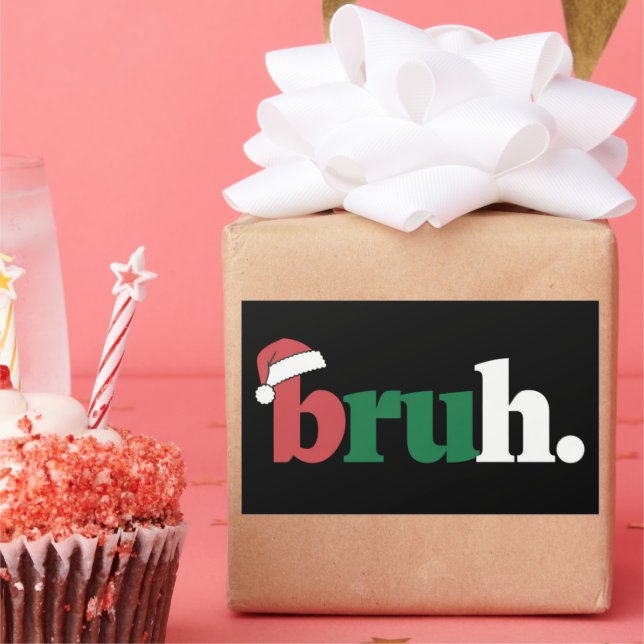 Sticker Rectangulaire Mème de Bruh Citation Drôle Salutation de Noël Frè (Fête)