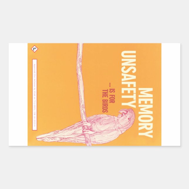 Sticker Rectangulaire Mémoire L'insécurité est pour l'autocollant Oiseau (Devant)