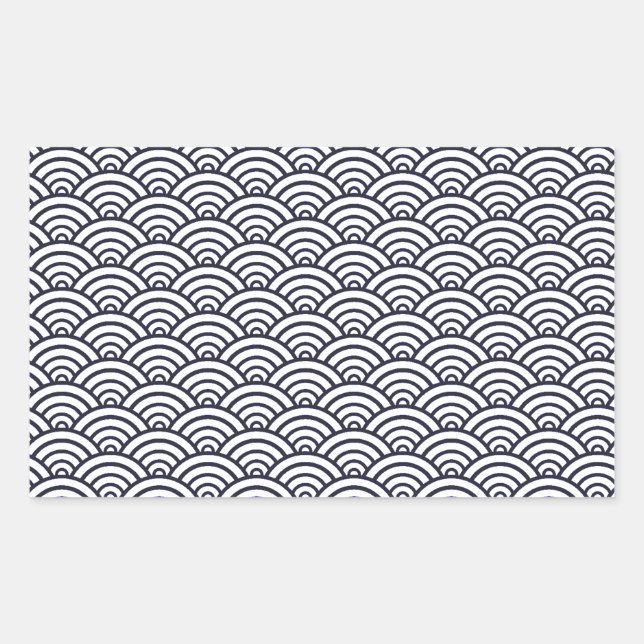Sticker Rectangulaire Mer de Seigaiha (Devant)