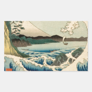 Sticker Rectangulaire Mer japonaise de Satta Hiroshige Art