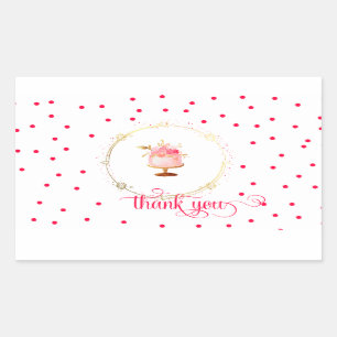 Sticker Rectangulaire Merci Cupcake