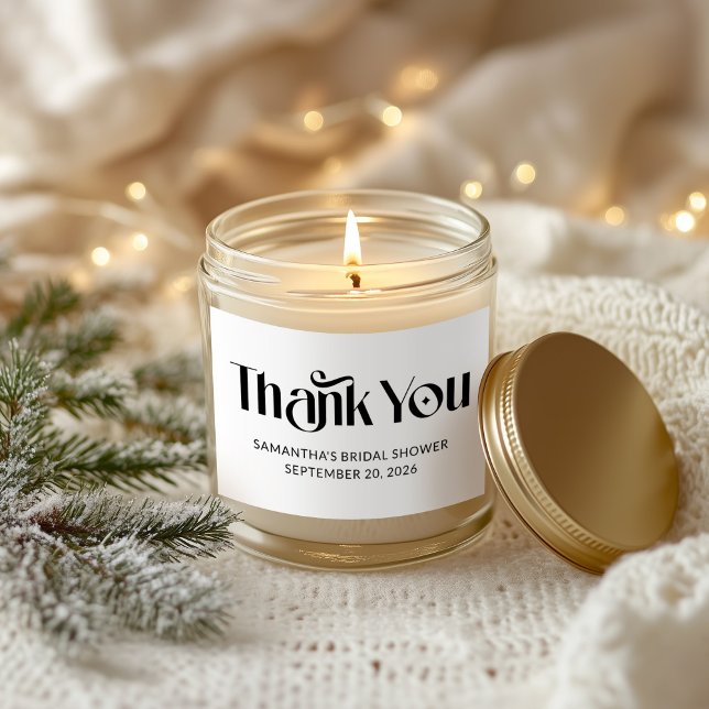 Sticker Rectangulaire Merci de typographie élégante pour la douche de ma (Elegant Typography Bridal Shower Thank You Rectangular Sticker)