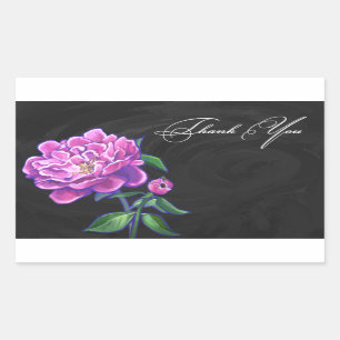 Sticker Rectangulaire Merci des pivoines
