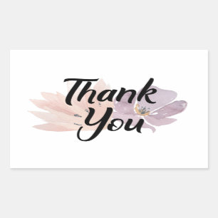 Sticker Rectangulaire Merci Favor Floral