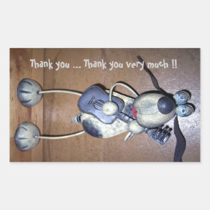 Sticker Rectangulaire Merci Hound Dog