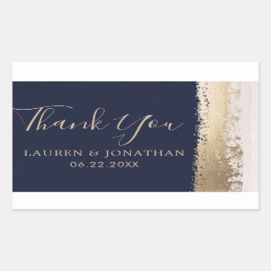 Sticker Rectangulaire Merci, mariage pour la marine