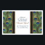 Sticker Rectangulaire Merci Peacock - Personnaliser<br><div class="desc">Le texte est prêt pour vous à customiser avec votre nom et votre adresse. Autres produits correspondants disponibles dans mon magasin.</div>